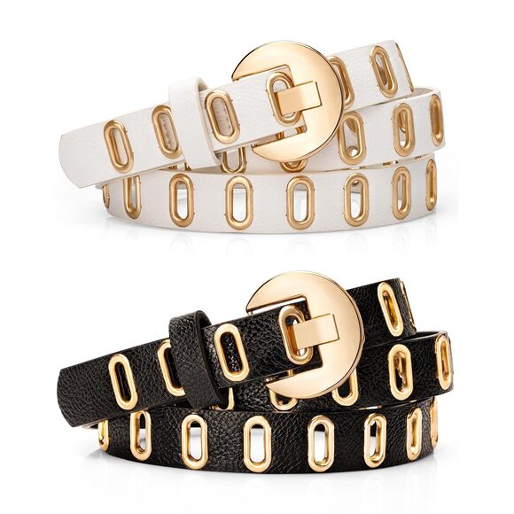 Τаffеtа Аllеу Accessories - 4473 Studded Black Belt Women,gothic Gold Studded Skinny Belts For Dresses